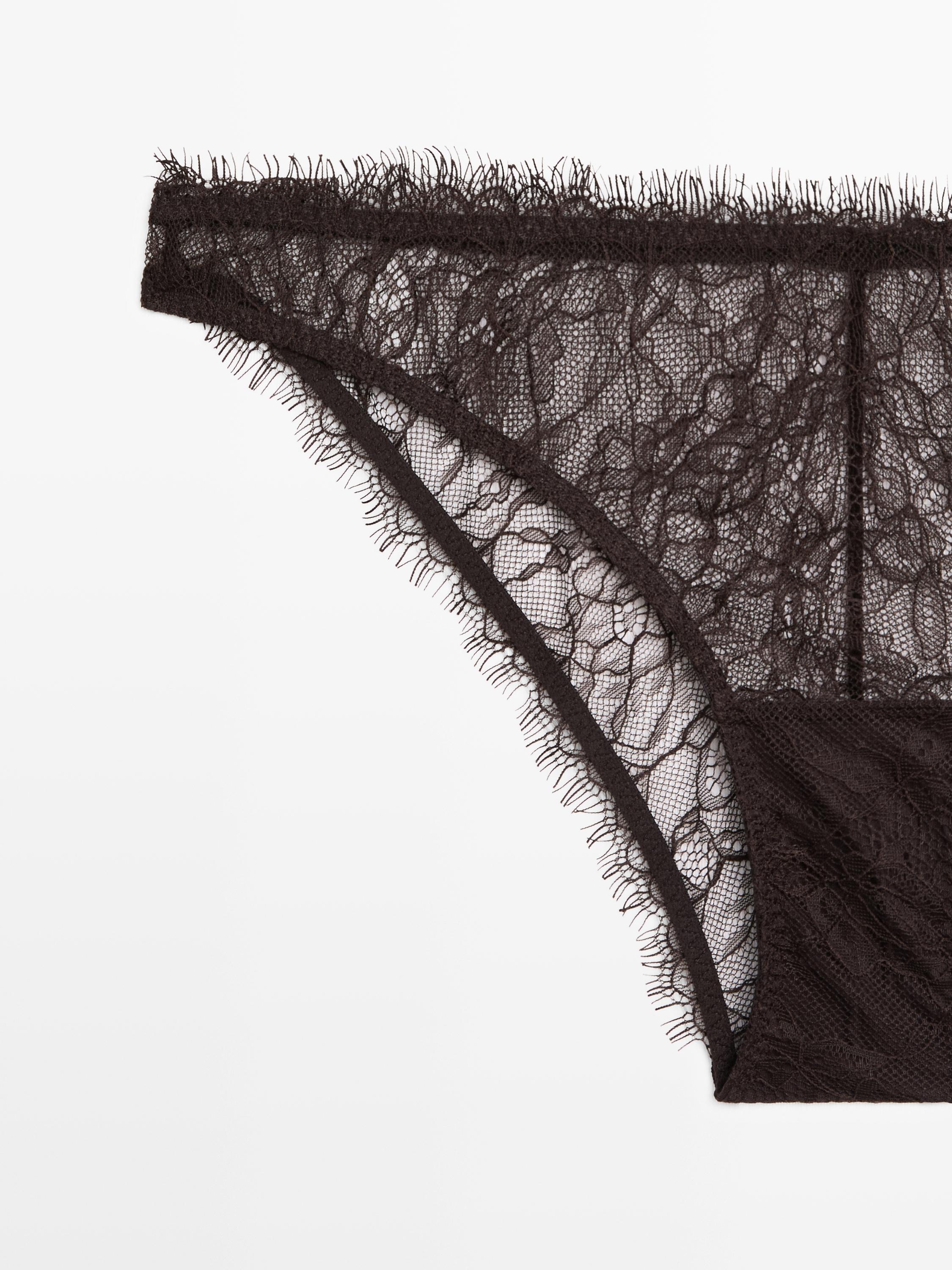 Floral lace briefs